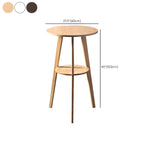 Modern Small Round Bar Height Wood Bar Table with Storage