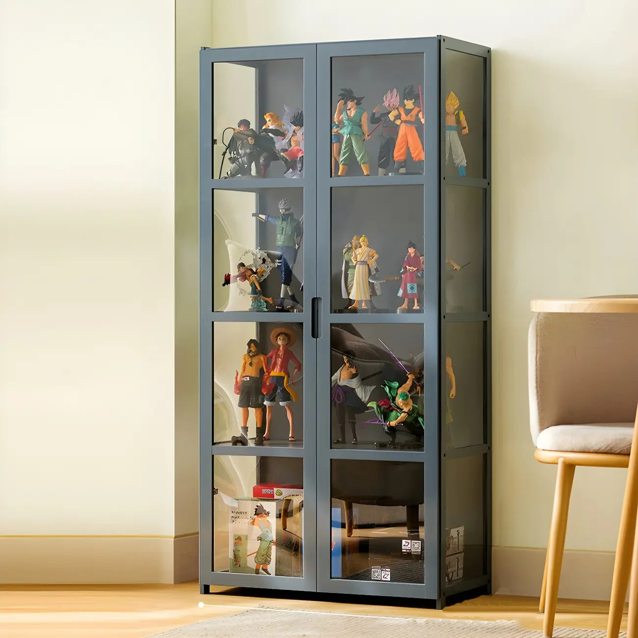 Modern Natural Bamboo Acrylic Standard  Display Cabinet