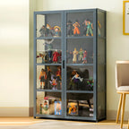 Modern Natural Bamboo Acrylic Standard  Display Cabinet