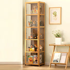 Modern Natural Bamboo Acrylic Standard  Display Cabinet