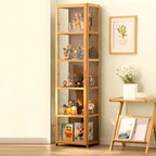 Modern Natural Bamboo Acrylic Standard  Display Cabinet
