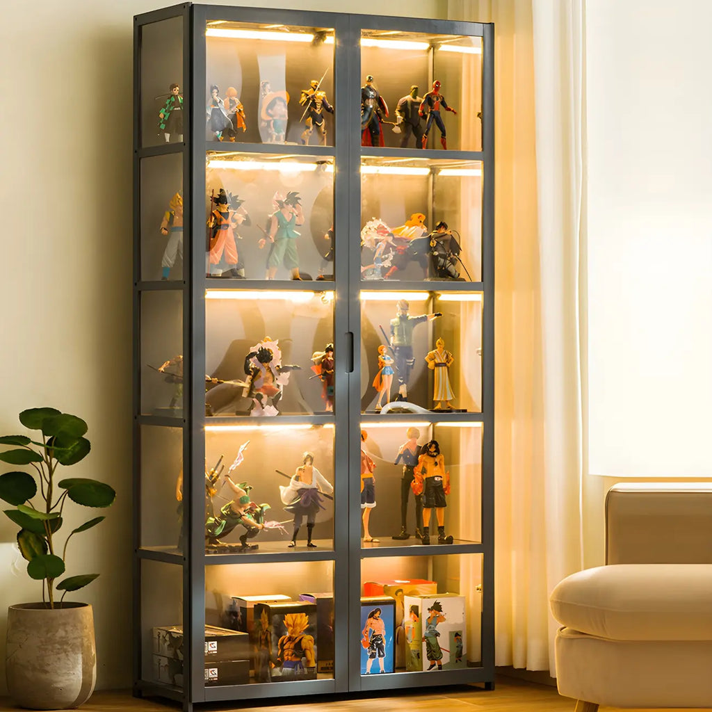 Modern Natural Bamboo Acrylic Standard  Display Cabinet