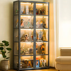 Modern Natural Bamboo Acrylic Standard  Display Cabinet