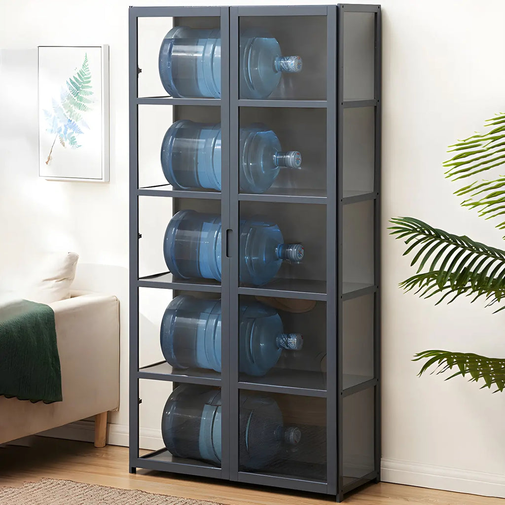 Modern Natural Bamboo Acrylic Standard  Display Cabinet