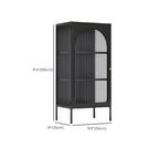 2-Shelf Black Metal Frame Glass Door Display Cabinet