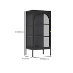 2-Shelf Black Metal Frame Glass Door Display Cabinet