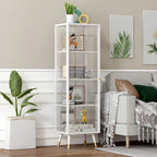 Modern White Metal Cube Shelf Glass Door Display Cabinet