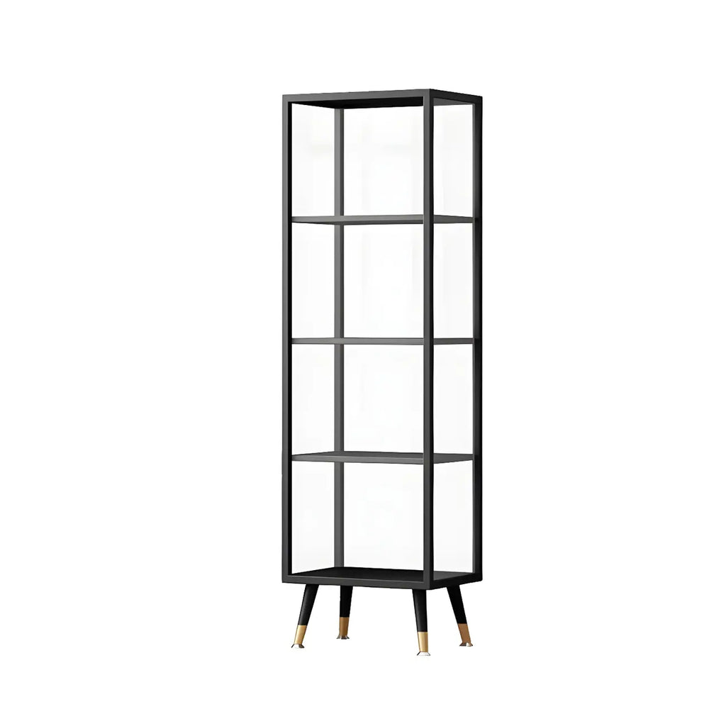 Modern White Metal Cube Shelf Glass Door Display Cabinet