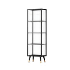 Modern White Metal Cube Shelf Glass Door Display Cabinet