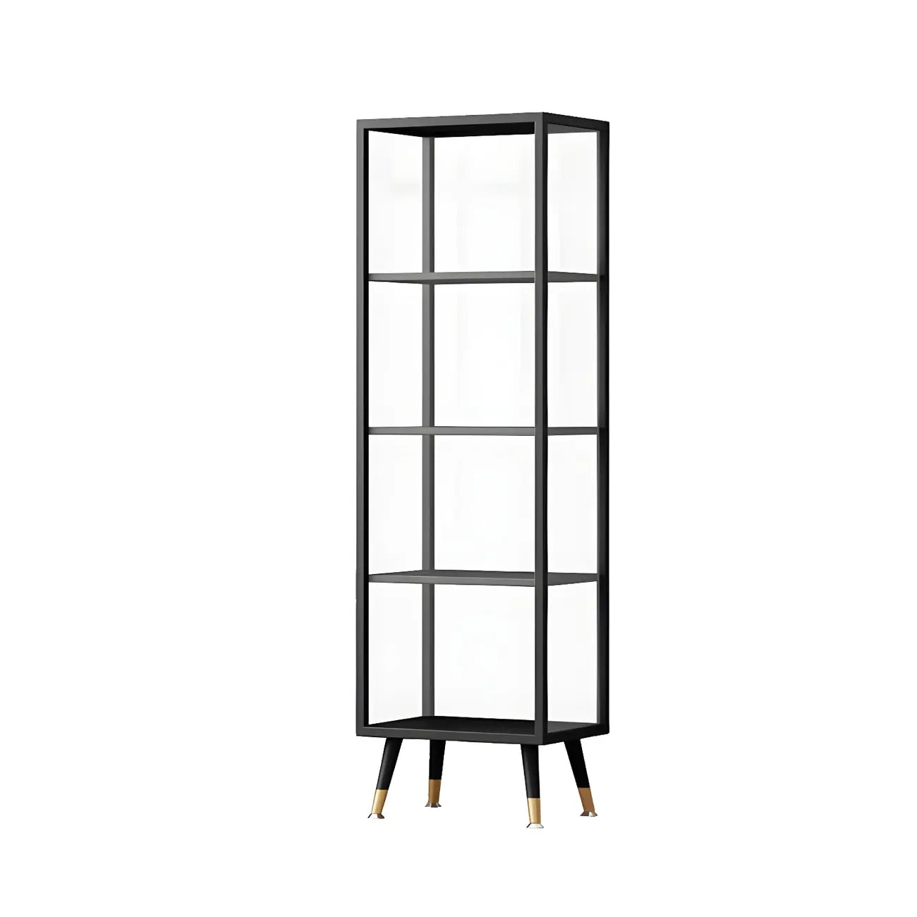 Modern White Metal Cube Shelf Glass Door Display Cabinet