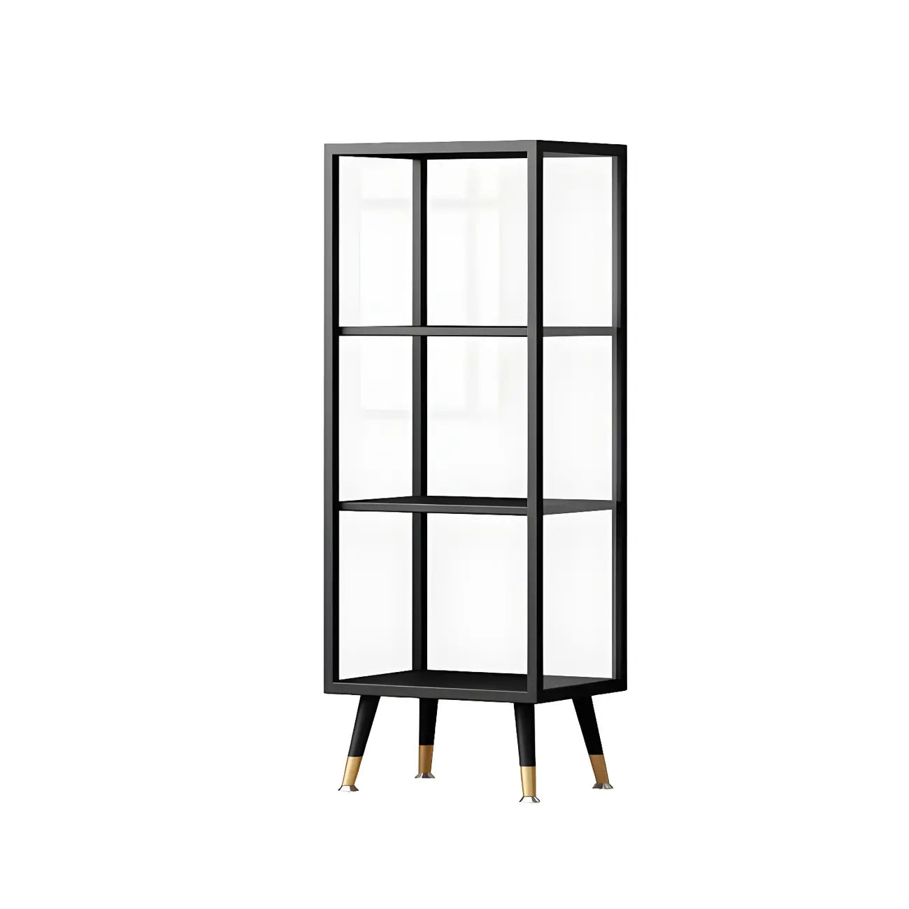 Modern White Metal Cube Shelf Glass Door Display Cabinet