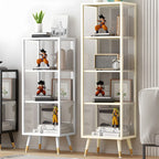 Modern White Metal Cube Shelf Glass Door Display Cabinet