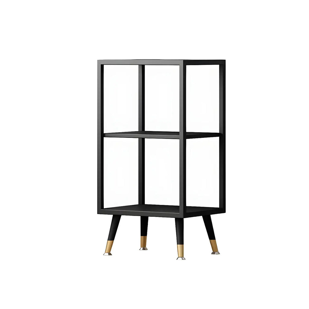 Modern White Metal Cube Shelf Glass Door Display Cabinet