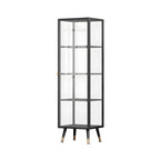 Modern White Metal Cube Shelf Glass Door Display Cabinet