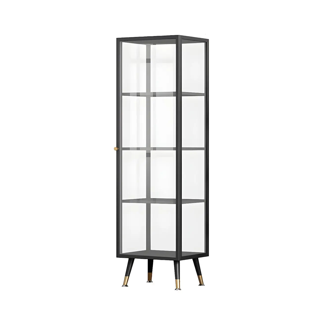 Modern White Metal Cube Shelf Glass Door Display Cabinet