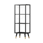 Modern White Metal Cube Shelf Glass Door Display Cabinet