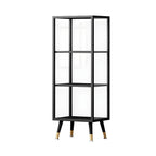 Modern White Metal Cube Shelf Glass Door Display Cabinet