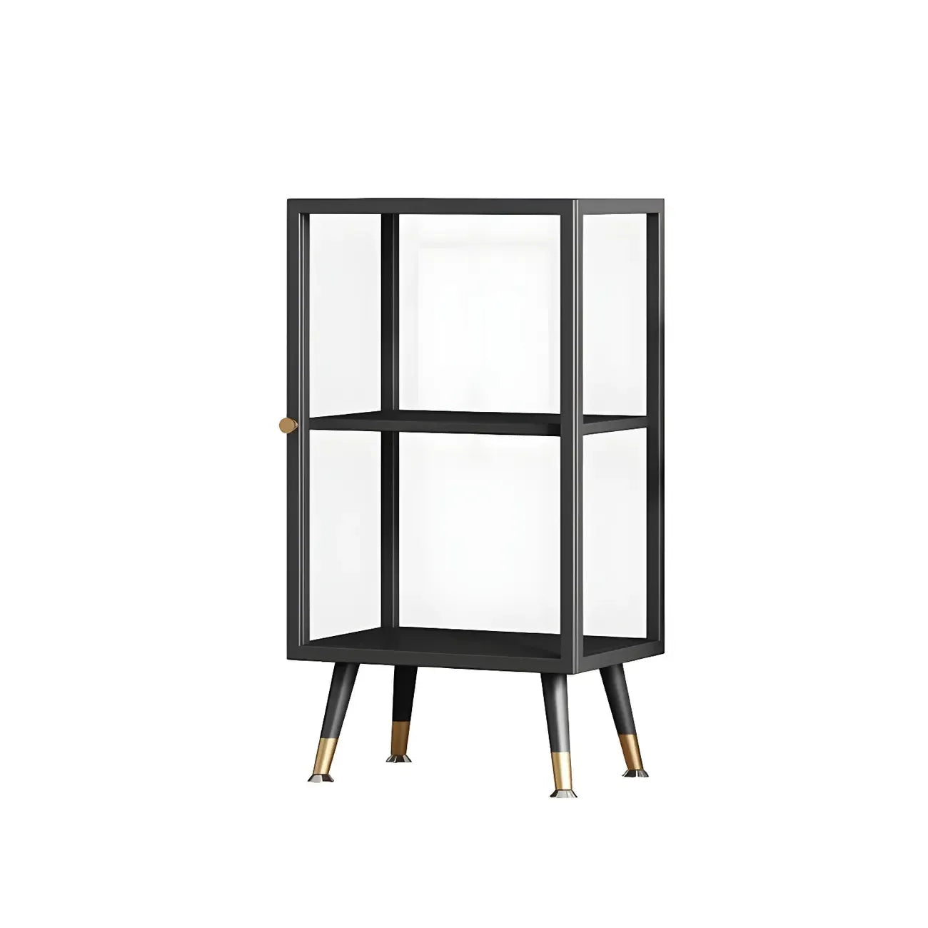 Modern White Metal Cube Shelf Glass Door Display Cabinet