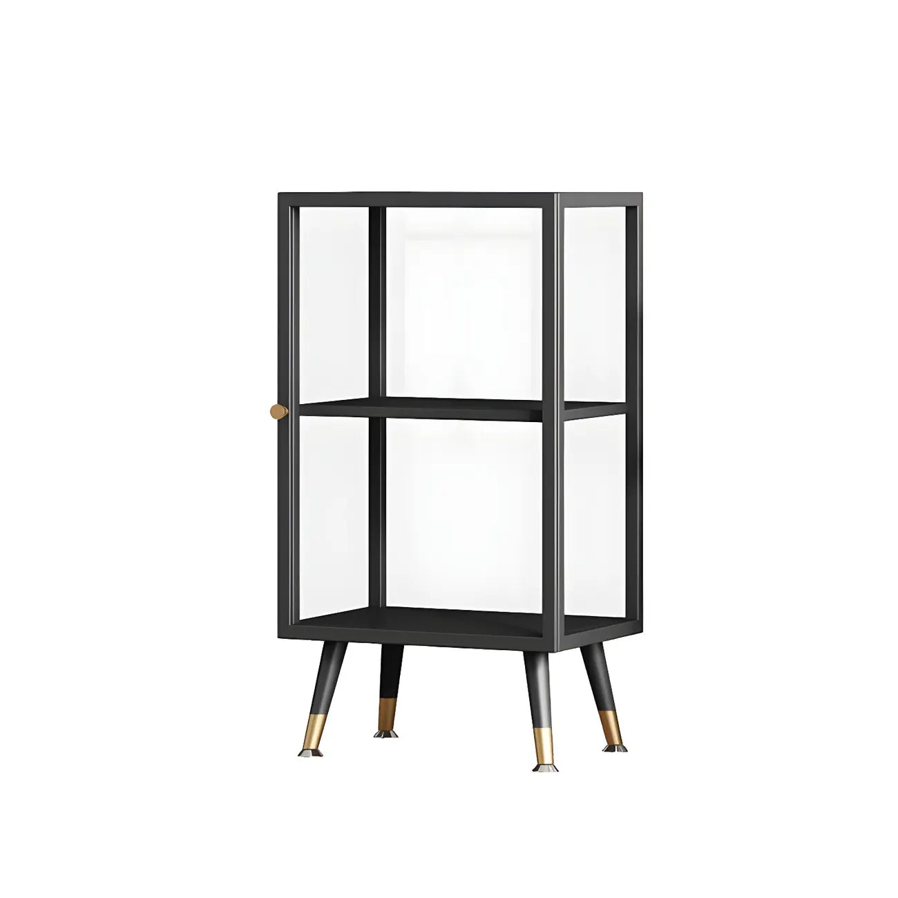 Modern White Metal Cube Shelf Glass Door Display Cabinet