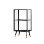 Modern White Metal Cube Shelf Glass Door Display Cabinet
