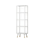 Modern White Metal Cube Shelf Glass Door Display Cabinet
