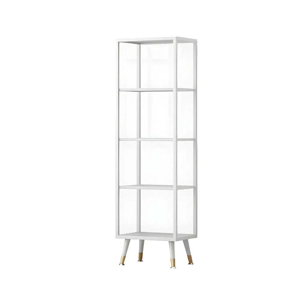 Modern White Metal Cube Shelf Glass Door Display Cabinet