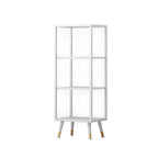 Modern White Metal Cube Shelf Glass Door Display Cabinet