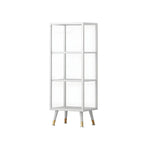 Modern White Metal Cube Shelf Glass Door Display Cabinet