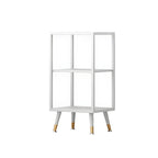 Modern White Metal Cube Shelf Glass Door Display Cabinet