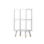 Modern White Metal Cube Shelf Glass Door Display Cabinet