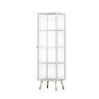 Modern White Metal Cube Shelf Glass Door Display Cabinet