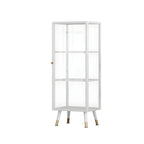 Modern White Metal Cube Shelf Glass Door Display Cabinet