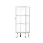 Modern White Metal Cube Shelf Glass Door Display Cabinet