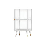 Modern White Metal Cube Shelf Glass Door Display Cabinet