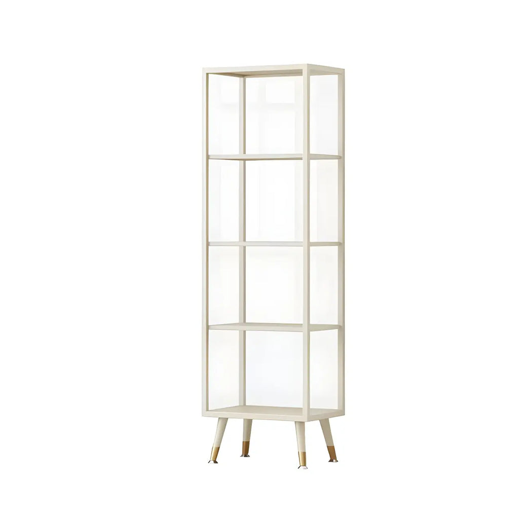 Modern White Metal Cube Shelf Glass Door Display Cabinet
