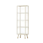Modern White Metal Cube Shelf Glass Door Display Cabinet