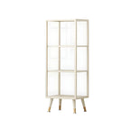 Modern White Metal Cube Shelf Glass Door Display Cabinet