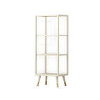 Modern White Metal Cube Shelf Glass Door Display Cabinet