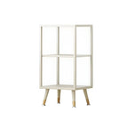 Modern White Metal Cube Shelf Glass Door Display Cabinet