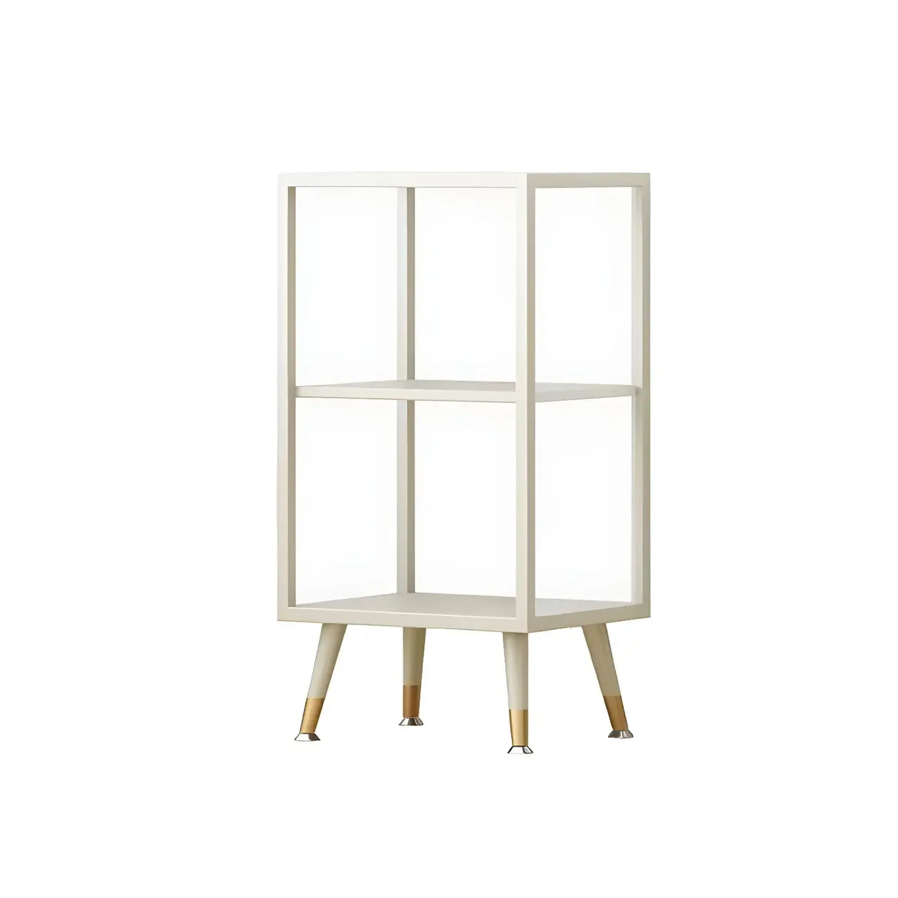 Modern White Metal Cube Shelf Glass Door Display Cabinet