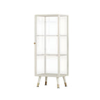 Modern White Metal Cube Shelf Glass Door Display Cabinet