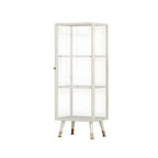 Modern White Metal Cube Shelf Glass Door Display Cabinet