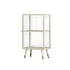 Modern White Metal Cube Shelf Glass Door Display Cabinet