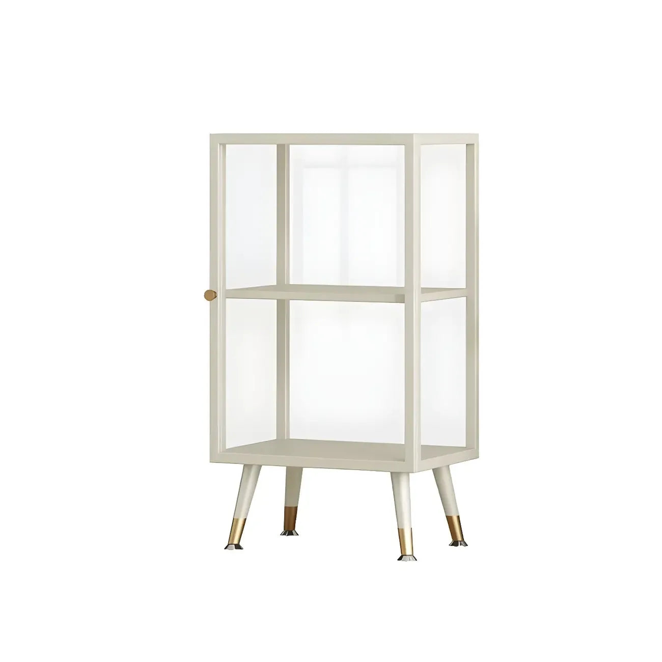 Modern White Metal Cube Shelf Glass Door Display Cabinet