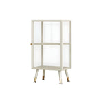 Modern White Metal Cube Shelf Glass Door Display Cabinet