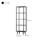 Modern White Metal Cube Shelf Glass Door Display Cabinet