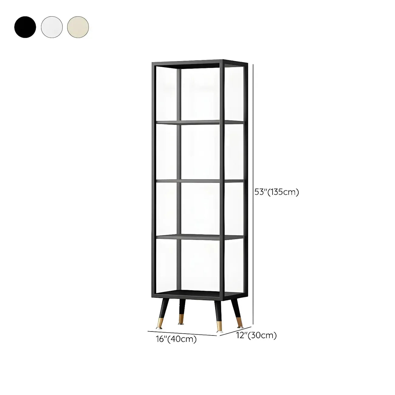 Modern White Metal Cube Shelf Glass Door Display Cabinet