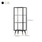 Modern White Metal Cube Shelf Glass Door Display Cabinet