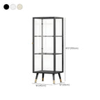 Modern White Metal Cube Shelf Glass Door Display Cabinet