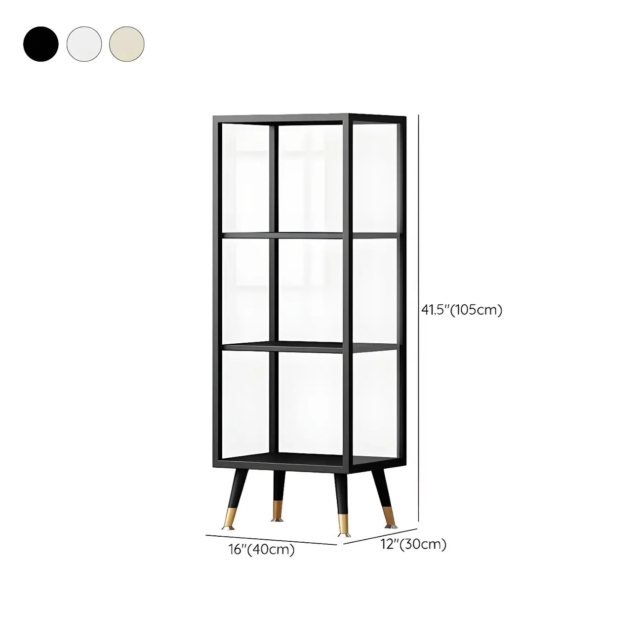 Modern White Metal Cube Shelf Glass Door Display Cabinet